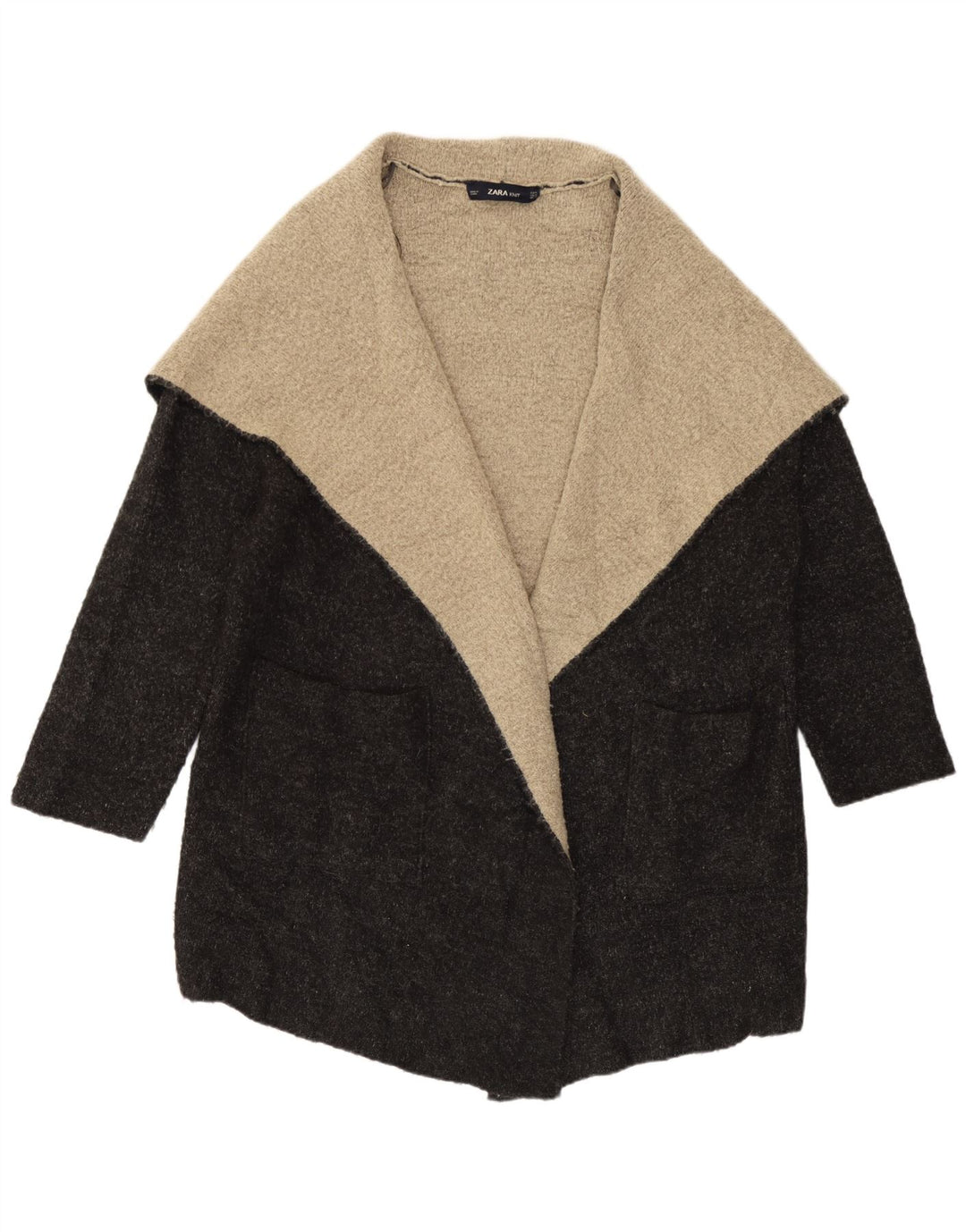 Pulover cardigan deschis pentru femei Zara UK 14 Medium Gri Colorblock