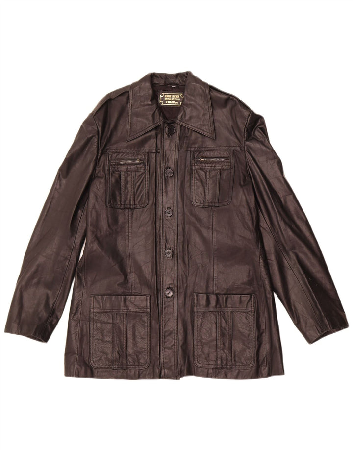 Geaca de piele vintage pentru femei IT 42 Medium Black Leather