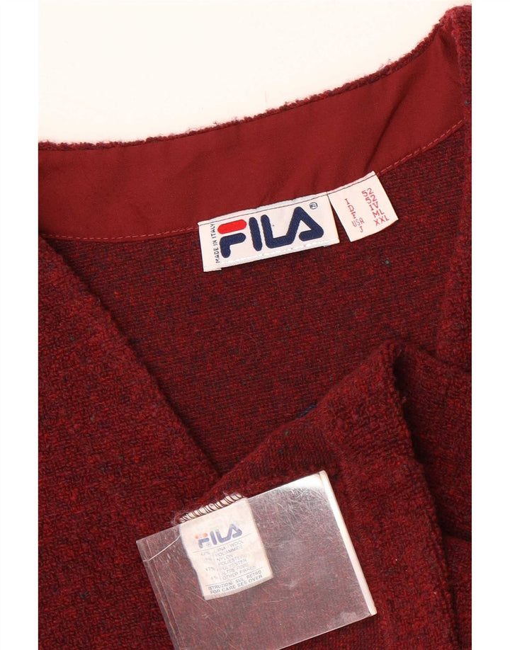 Vestă Fila Bărbați Tricotat Lână Maroon Mediu