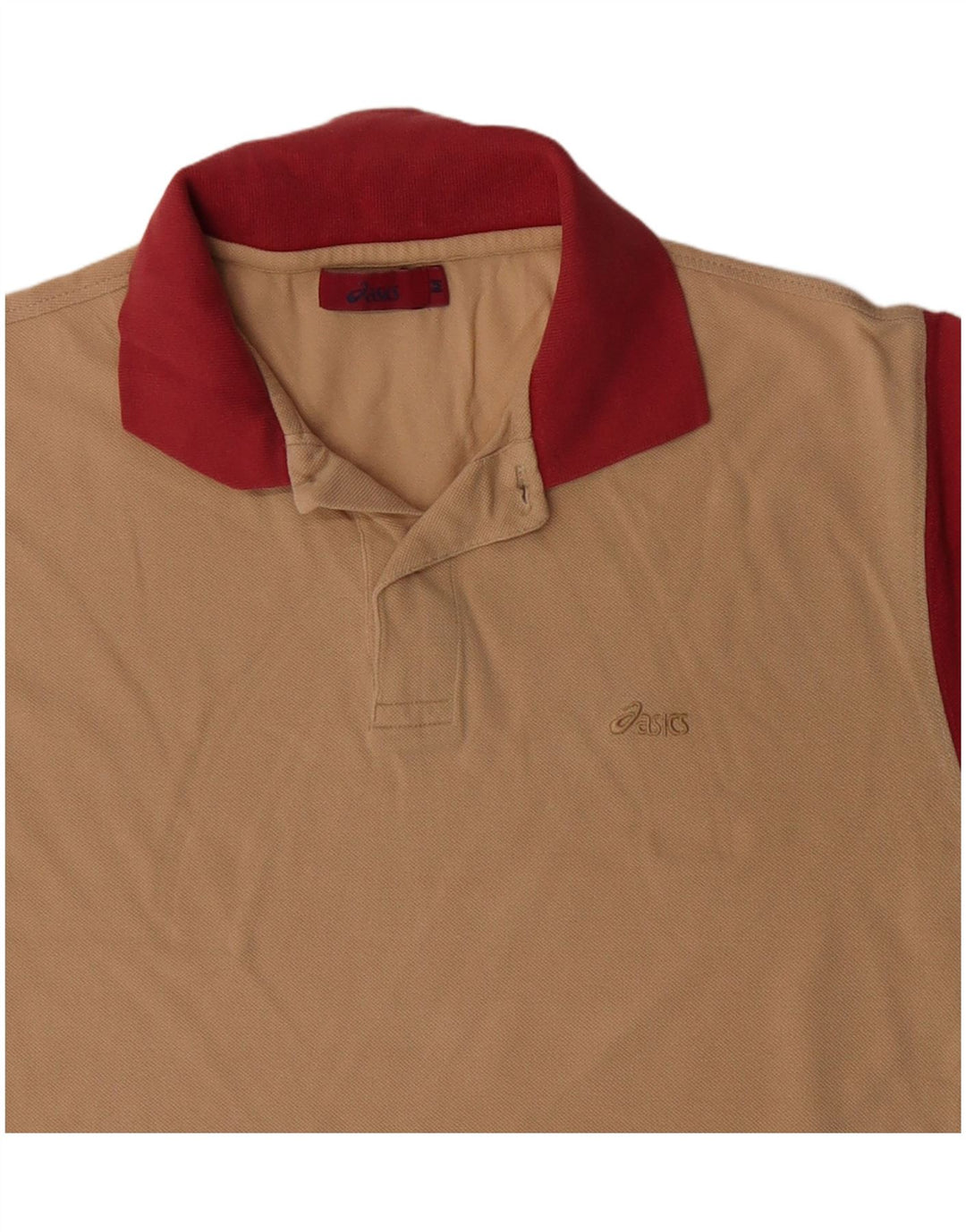 Tricou polo rugby ASICS pentru bărbați, bumbac color-bloc, bej mediu