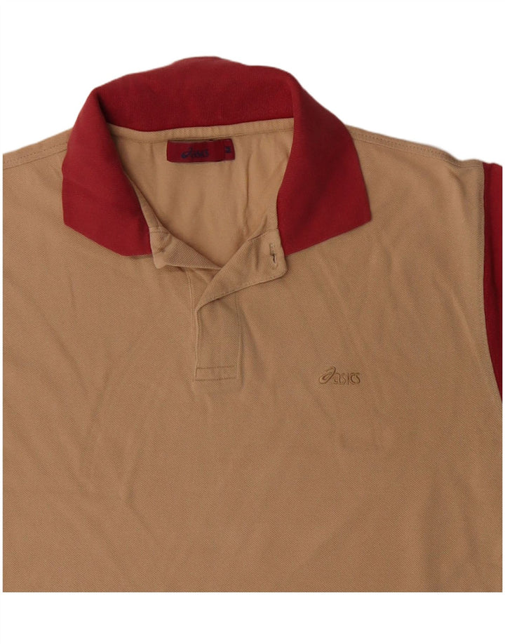 Tricou polo rugby ASICS pentru bărbați, bumbac color-bloc, bej mediu