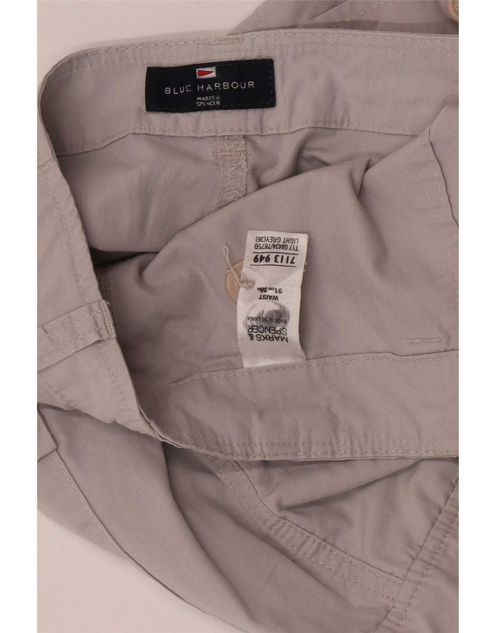 Pantaloni scurți pentru bărbați Marks & Spencer Blue Harbour Cargo W36, bumbac gri mare