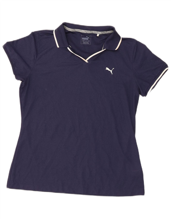Tricou polo Puma pentru femei UK 14 mare, poliester bleumarin