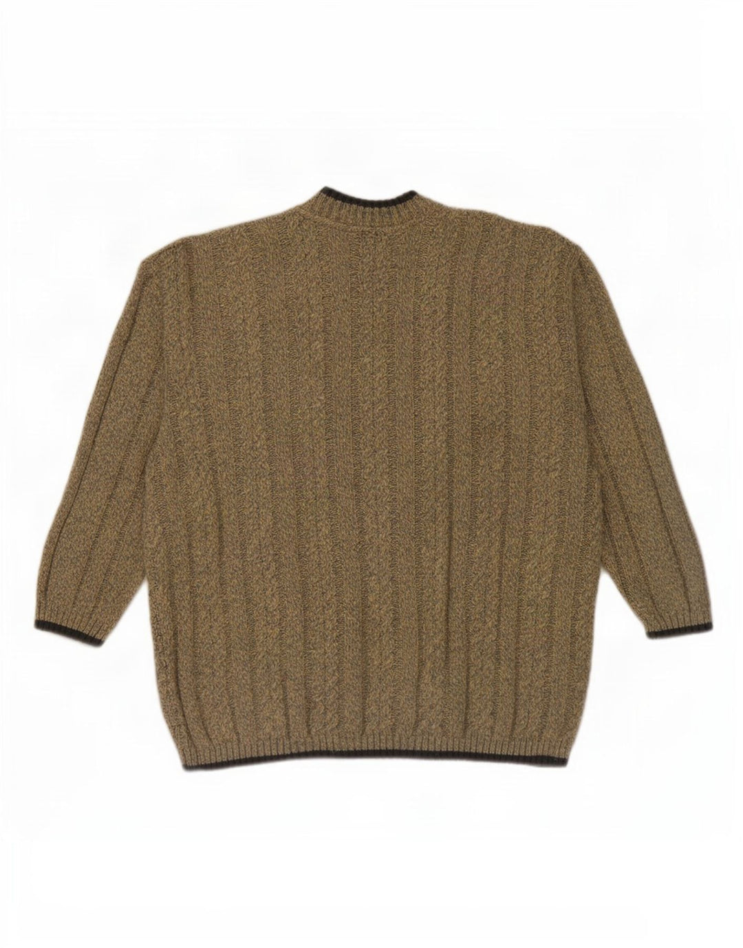 Pulover vintage pentru bărbați cu gât țestoasă, mic, bej, poliacrilic