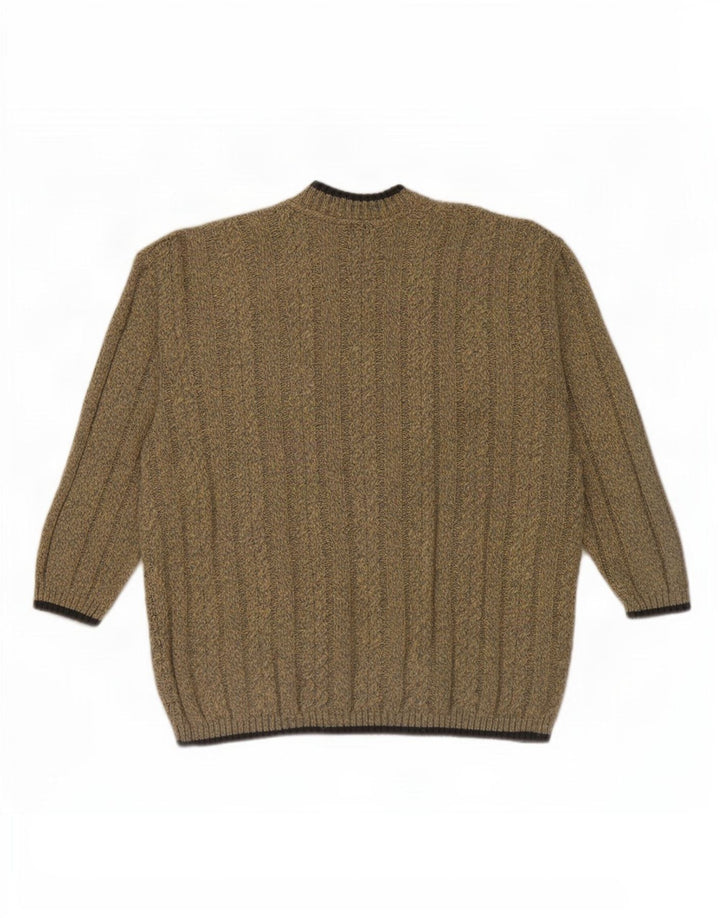 Pulover vintage pentru bărbați cu gât țestoasă, mic, bej, poliacrilic