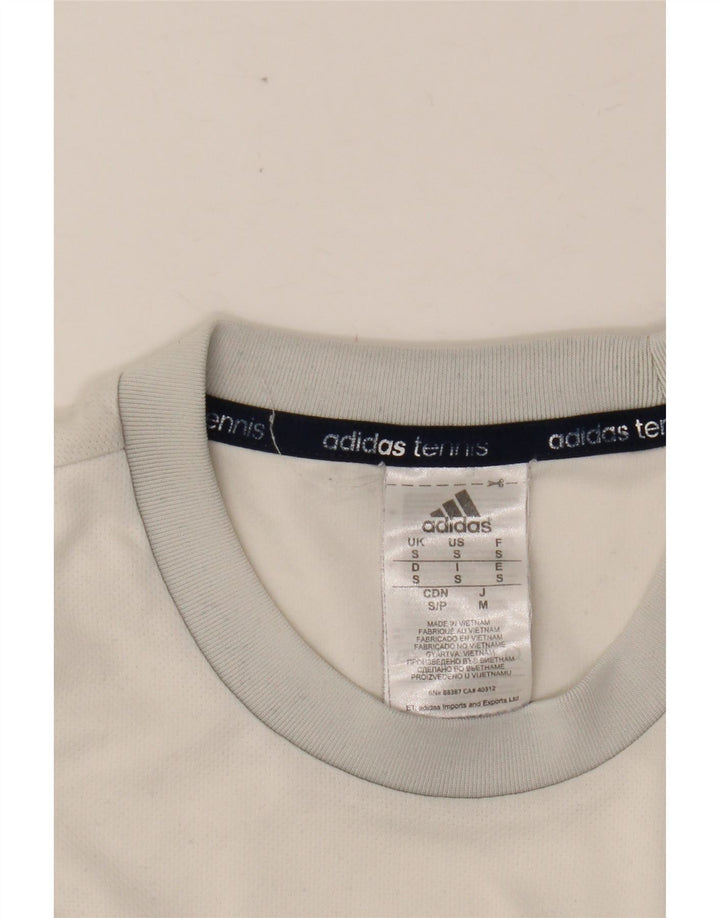 Tricou tenis pentru bărbați ADIDAS Top mic, alb, poliester color bloc