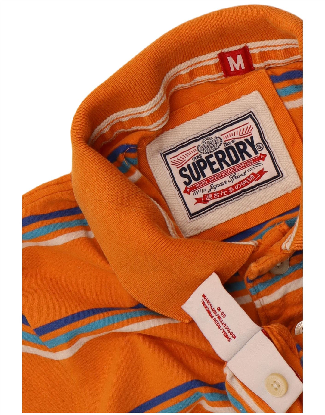 Tricou polo grafic pentru bărbați Superdry, bumbac cu dungi portocaliu mediu