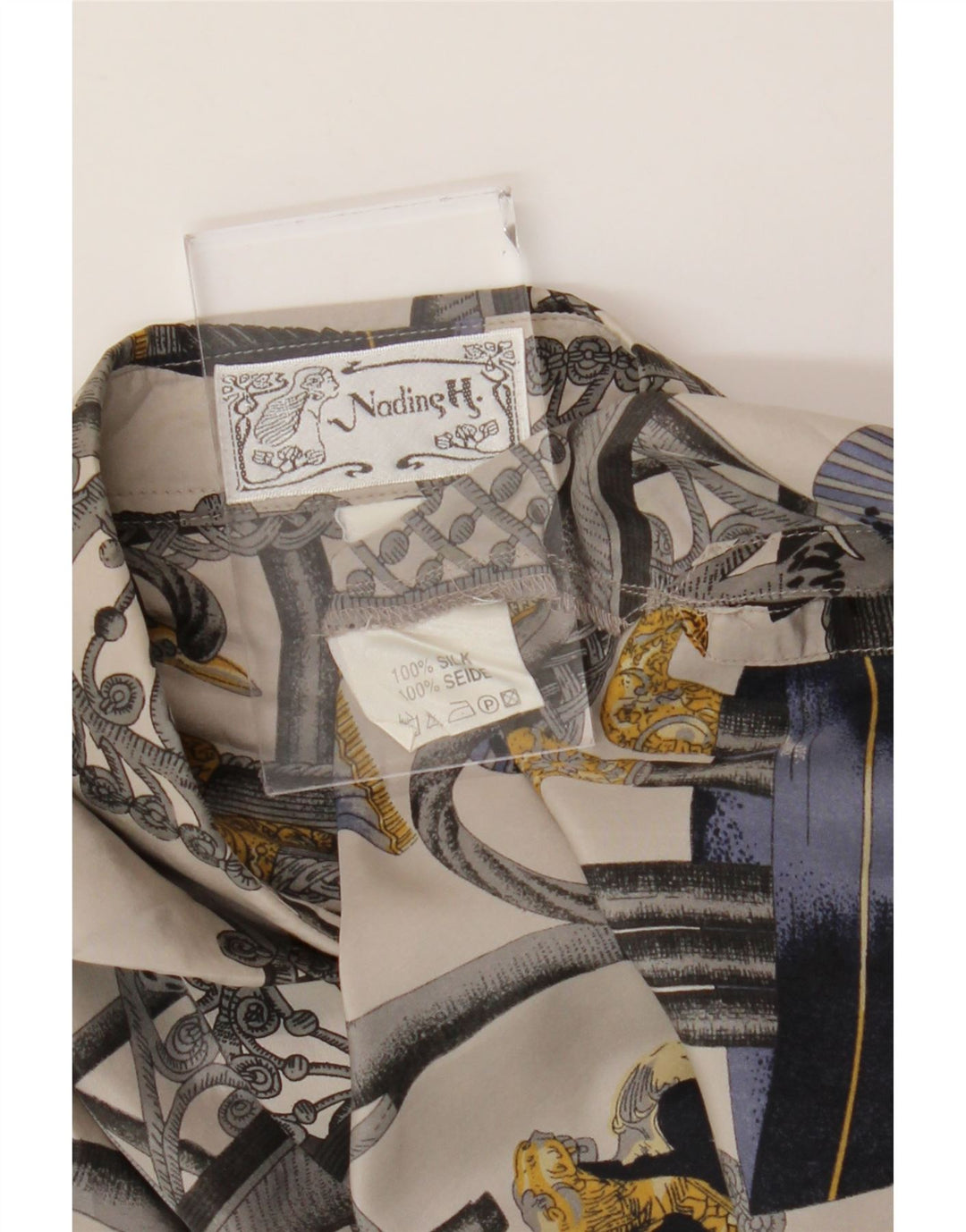 Bluză cămașă cu model abstract Nadine H pentru femei UK 14 mare, multicoloră