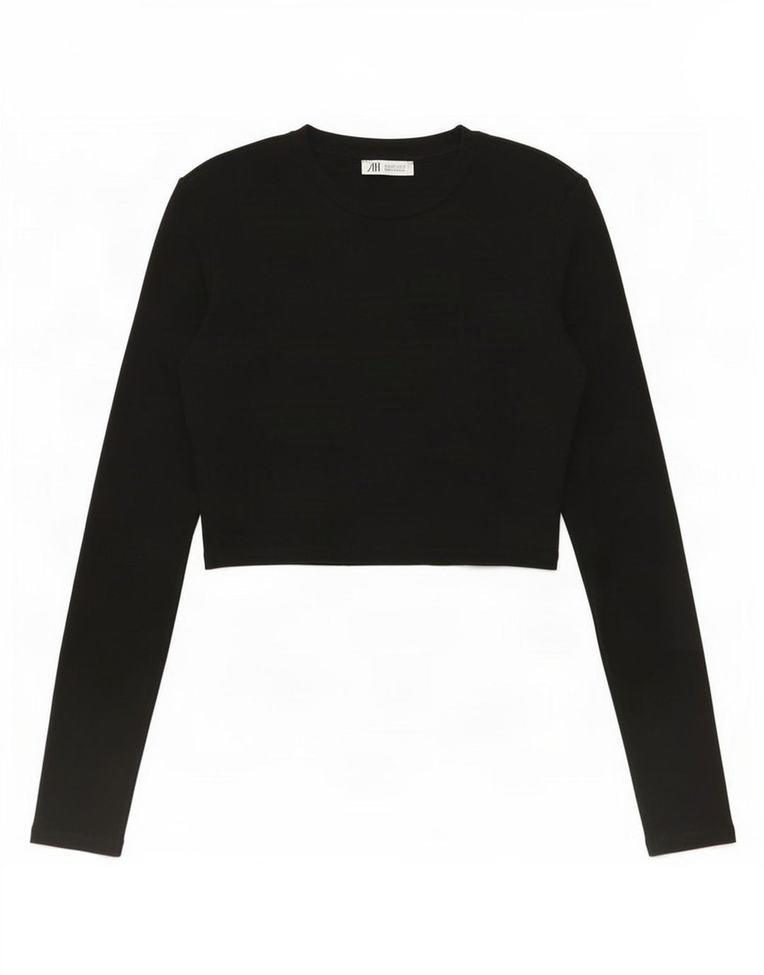 Crop Top pentru femei Zara cu mânecă lungă UK 12 Medium Negru