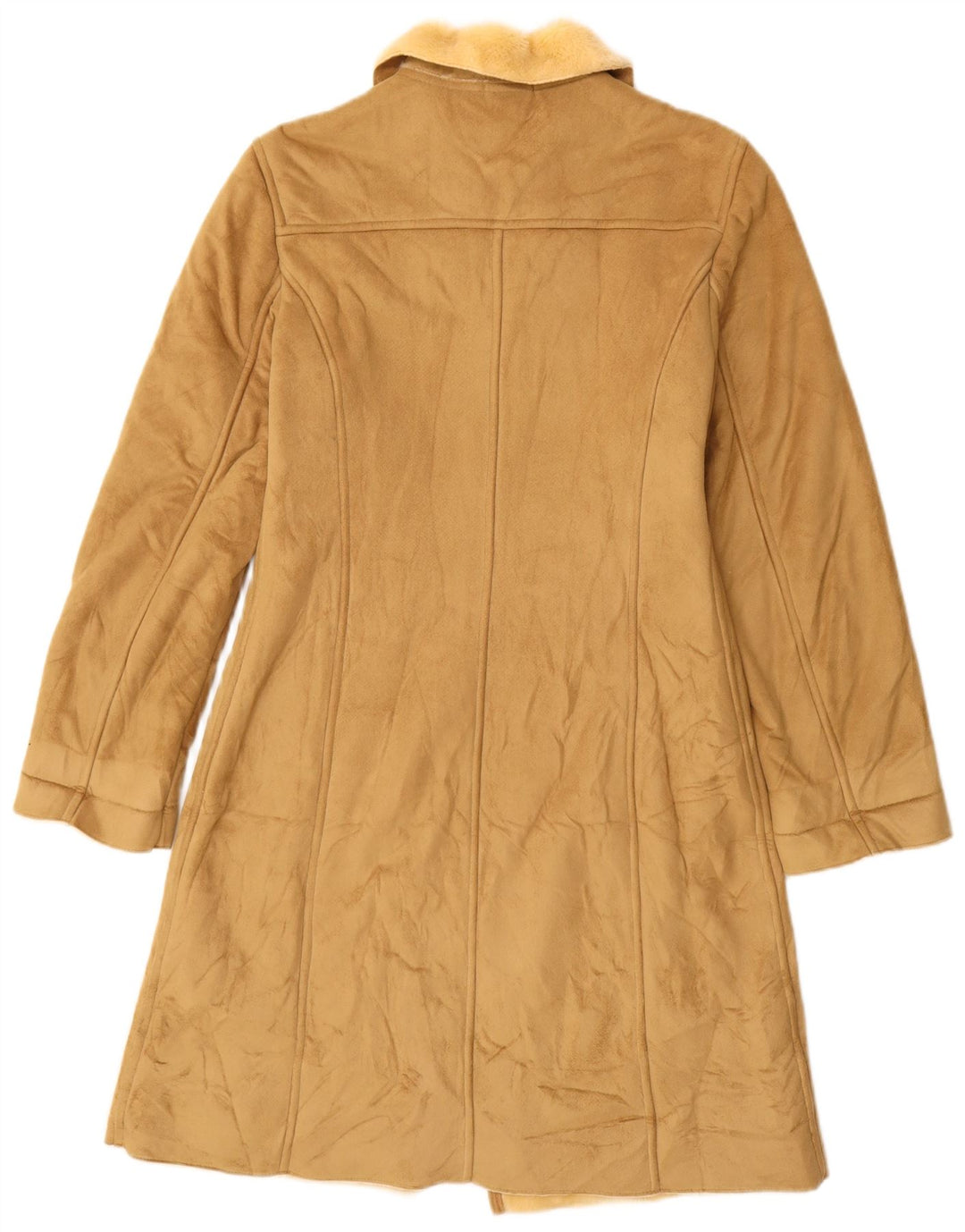 BENETTON Pardesiu Sherpa pentru femei UK 10 Mic Bej Modacril