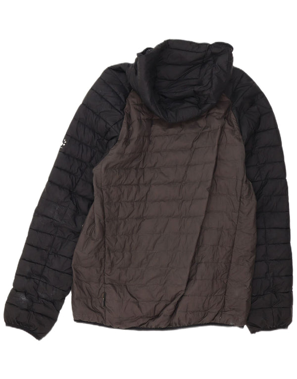 Jack Wolfskin Jachetă căptușită cu glugă pentru bărbați UK 40, mare, gri Colorblock