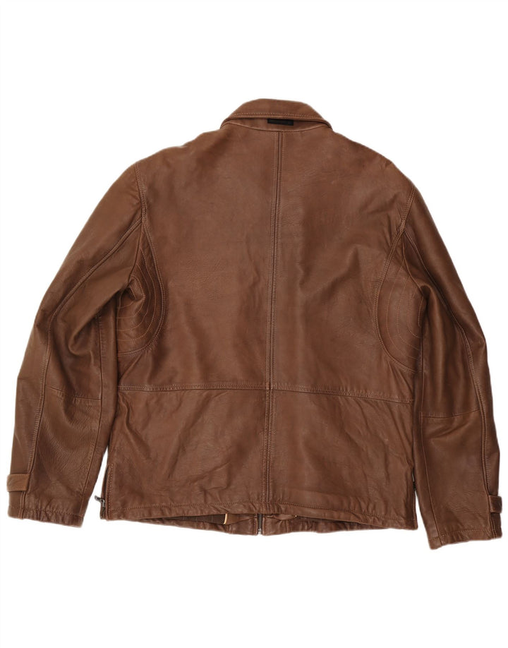 Jachetă de piele pentru bărbați MILESTONE UK 40, mare, maro, din piele
