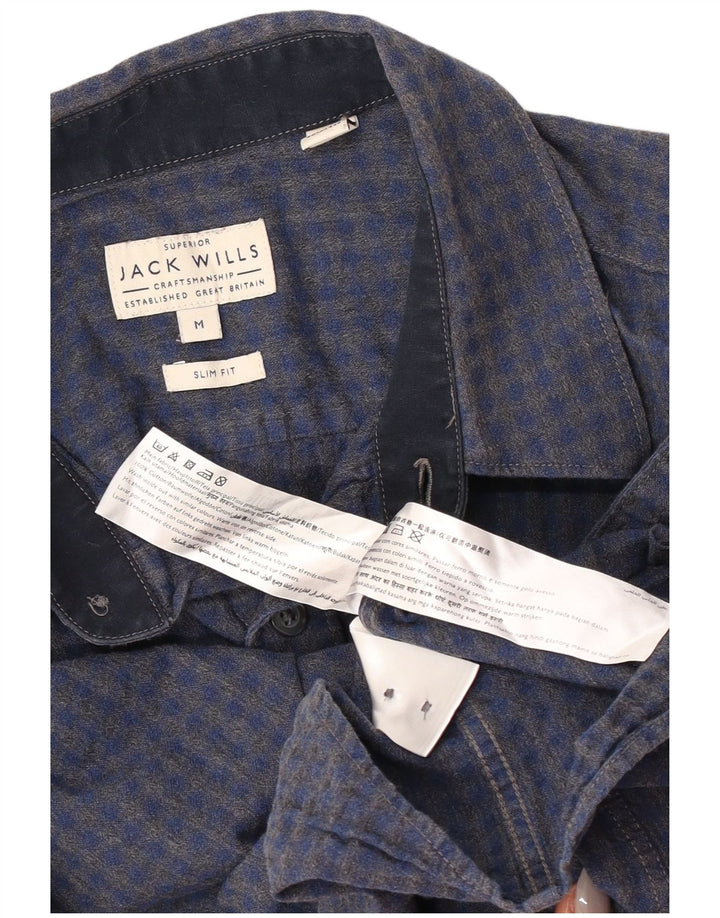 Cămașă Jack Wills pentru bărbați, slim fit, din bumbac cu vichy albastru mediu
