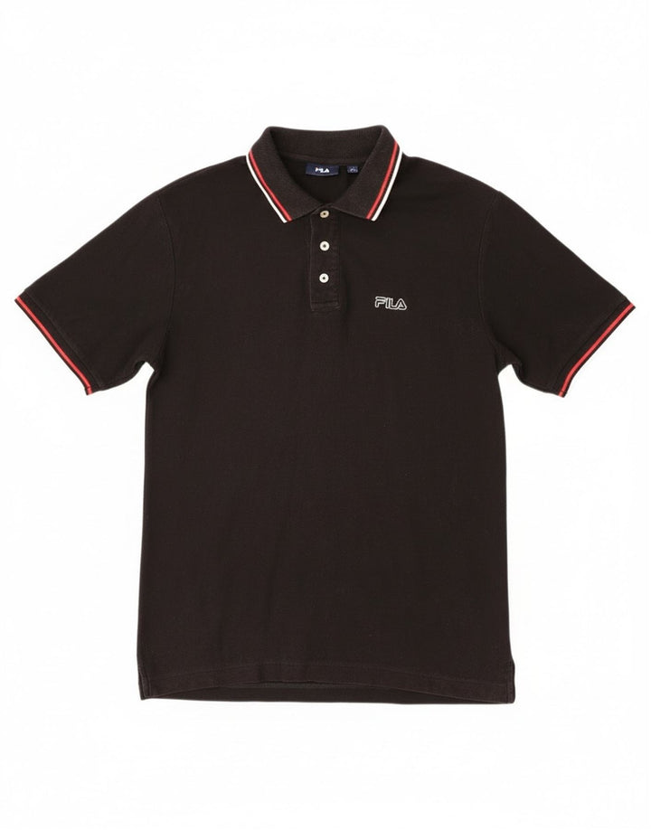 Tricou polo Fila pentru bărbați, bumbac mediu negru