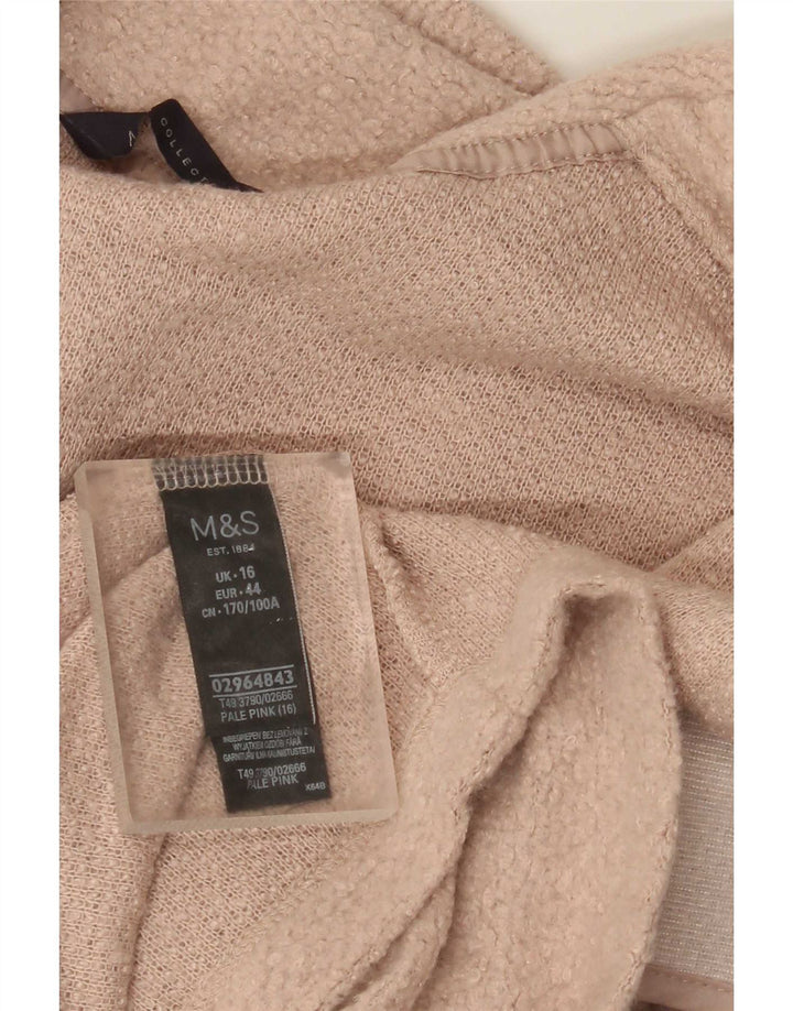 Pulover cardigan cu paragate pentru femei Marks & Spencer UK 16 Poliester roz mare