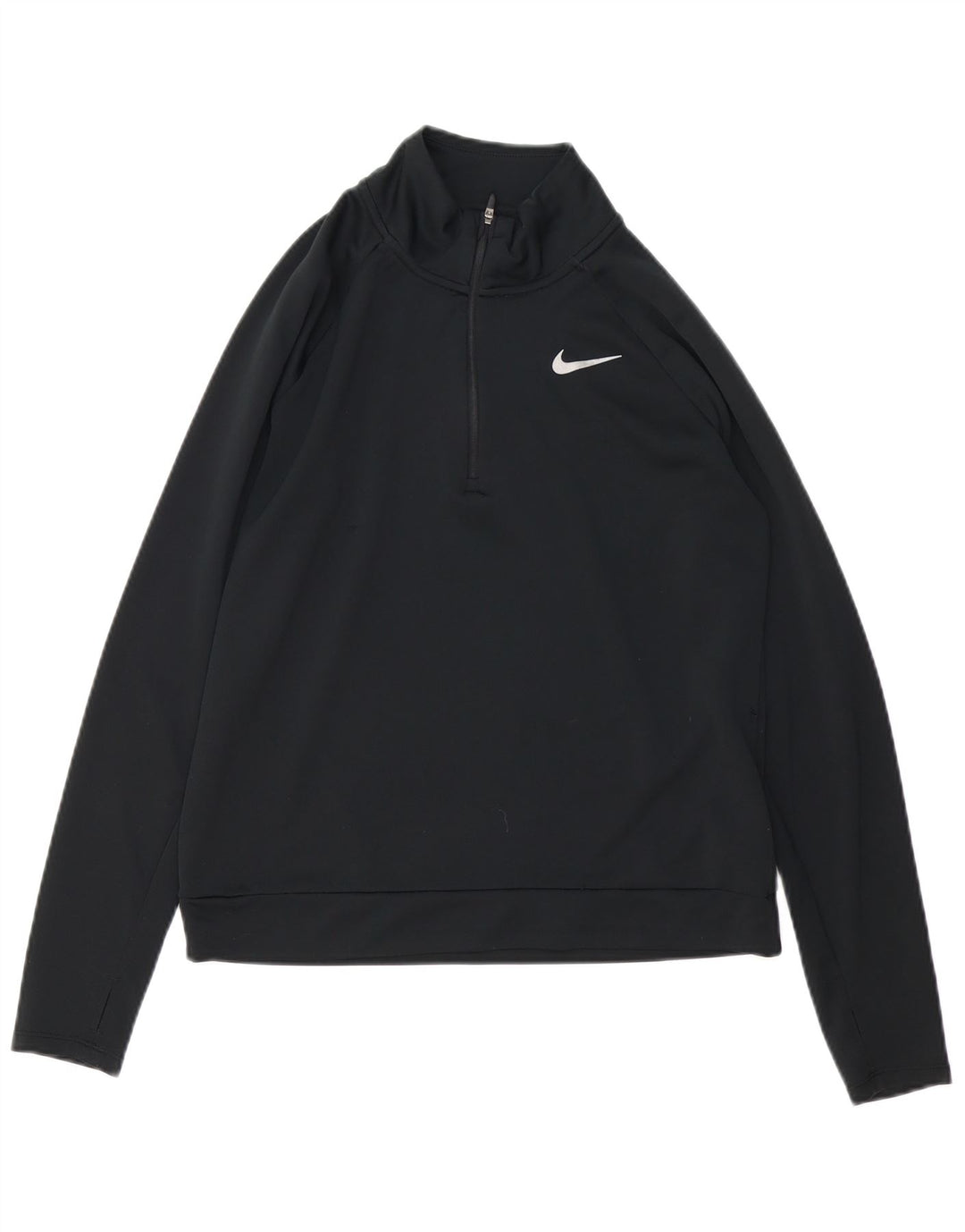 Top de trening NIKE Dri Fit, cu fermoar și gât, pentru femei, UK 10, negru