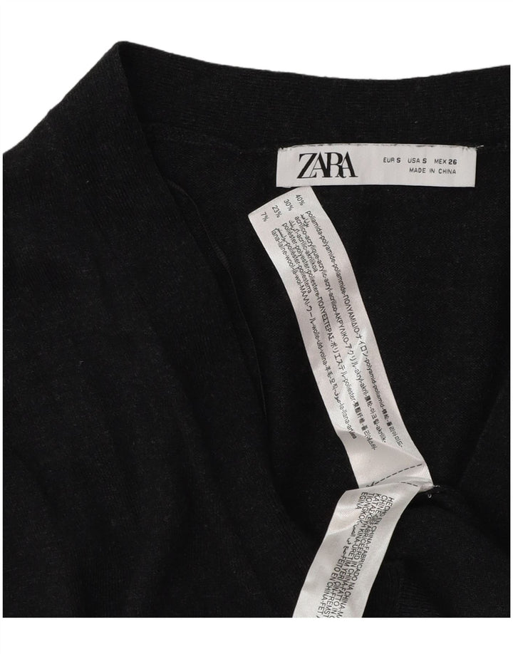 Pulover cardigan supradimensionat pentru femei Zara UK 10 Poliester gri mic