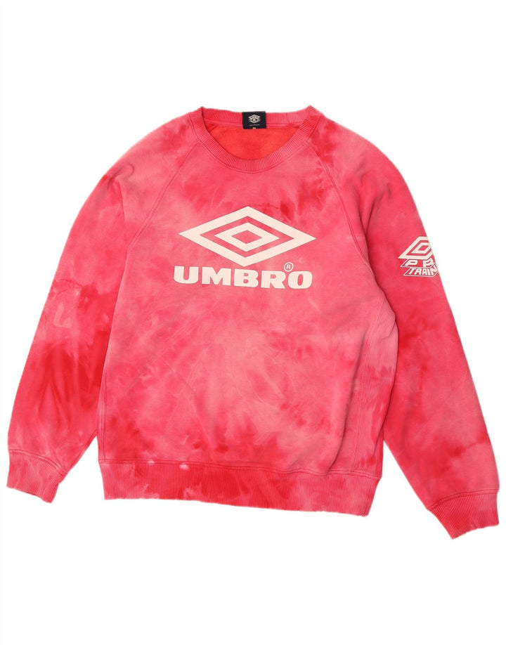 Hanorac grafic pentru bărbați Umbro Jumper mediu roz din bumbac Tie Dye
