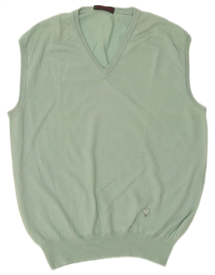Cacharel Mens Vest Tank Top Mare Lână Virgină Verde