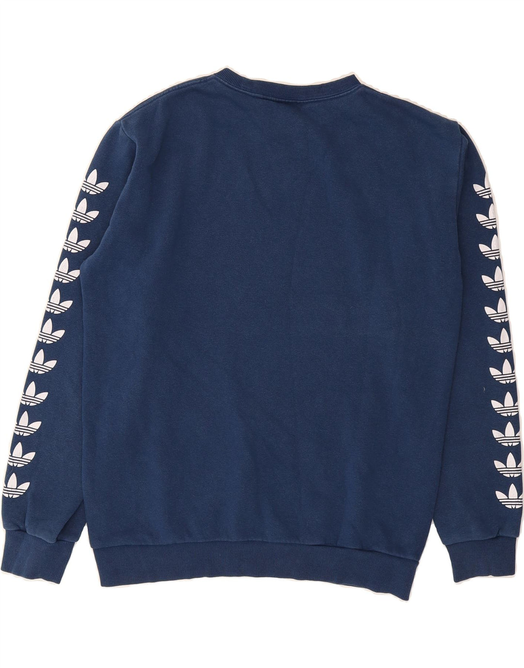 ADIDAS Mens Graphic Sweatshirt Jumper Small Navy Blue Cotton Vintage Adidas and Second-Hand Adidas from Messina Hembry 