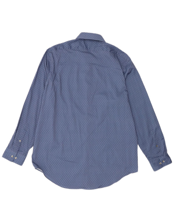 Cămașă pentru bărbați Calvin Klein Slim Fit Mărimea 16 1/2 Mare Poliester Geometric Albastru