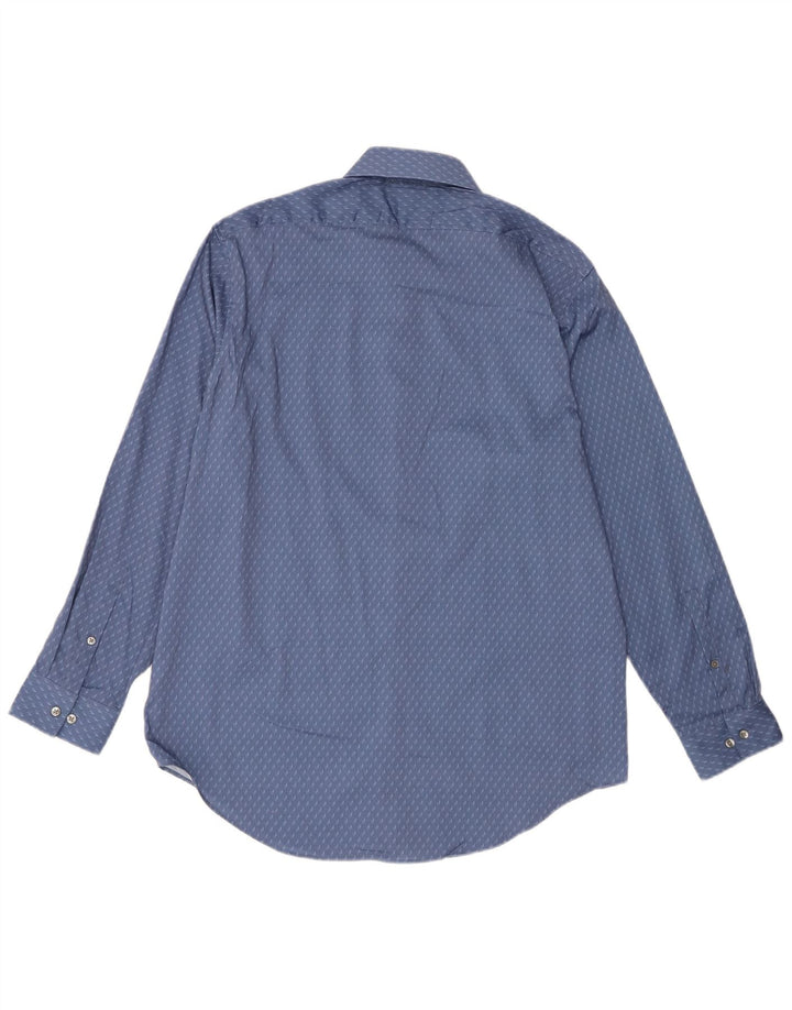 Cămașă pentru bărbați Calvin Klein Slim Fit Mărimea 16 1/2 Mare Poliester Geometric Albastru