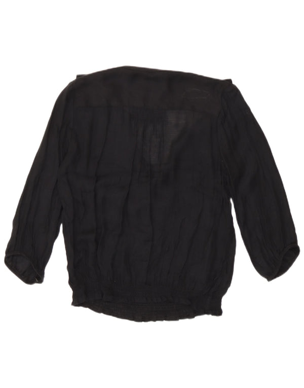 Bluză militară cu mâneci 3/4 pentru femei Zara UK 12 Medium Black