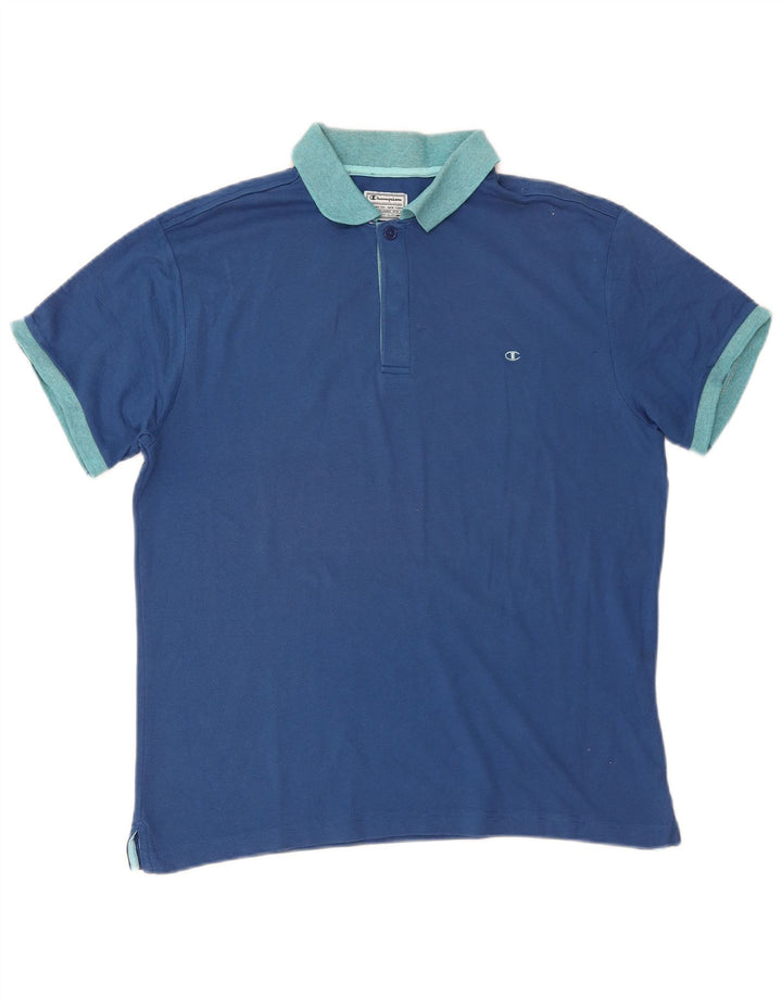 Tricou polo pentru bărbați de rugby CHAMPION, bumbac albastru mediu