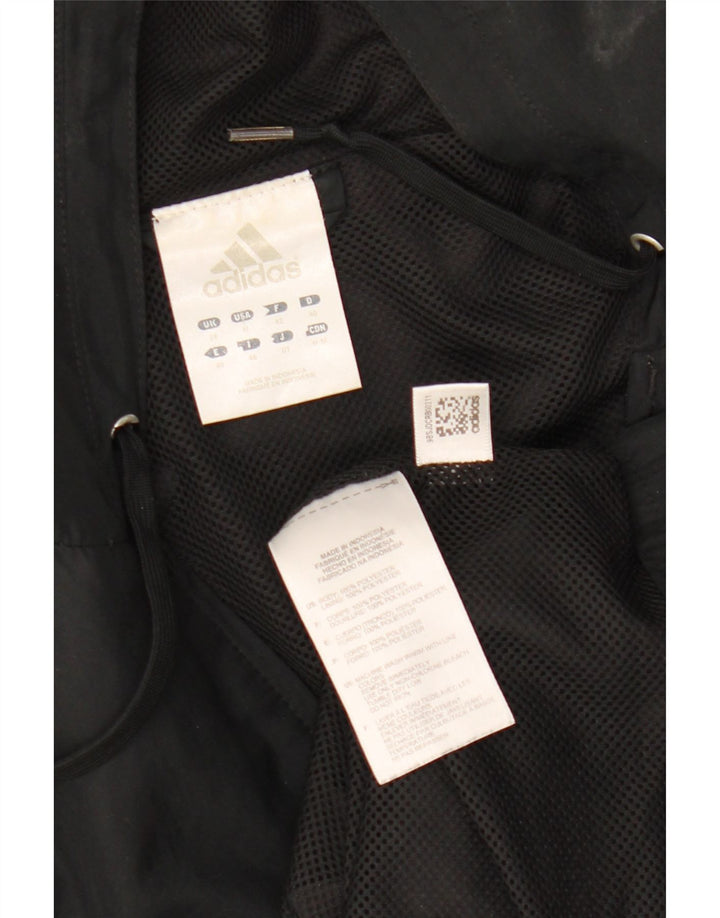 Jachetă de trening cu glugă Adidas pentru femei UK 14 Poliester negru mare