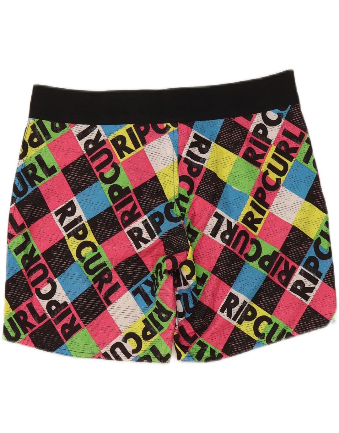 RIP CURL Mens Graphic Swimming Shorts Small Multicoloured Check Polyester Vintage Rip Curl and Second-Hand Rip Curl from Messina Hembry 