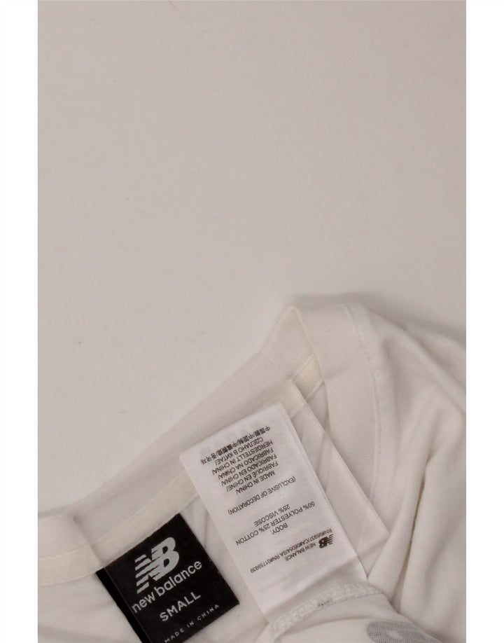 Tricou cu grafic crop NEW BALANCE Top UK 10 Bumbac alb mic