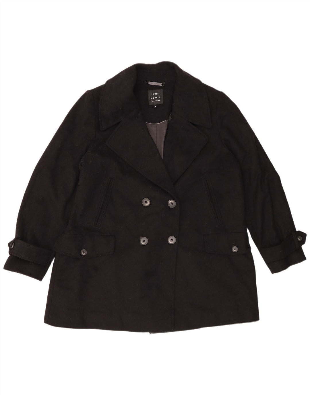 Palton supradimensionat pentru femei John Lewis UK 18 XL Lână neagră