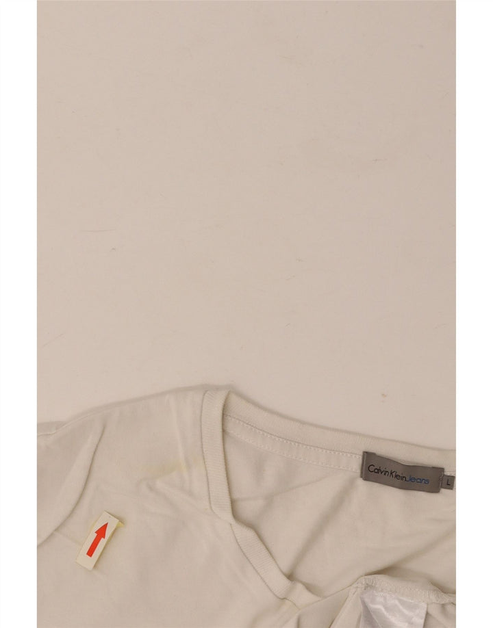 CALVIN KLEIN JEANS Tricou grafic pentru bărbați Top mare din bumbac alb