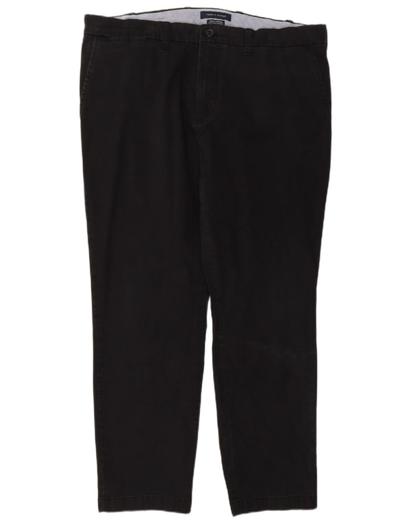 Pantaloni chino pentru bărbați, Stretch Slim Fit, L38 L30, bumbac negru, Tommy Hilfiger