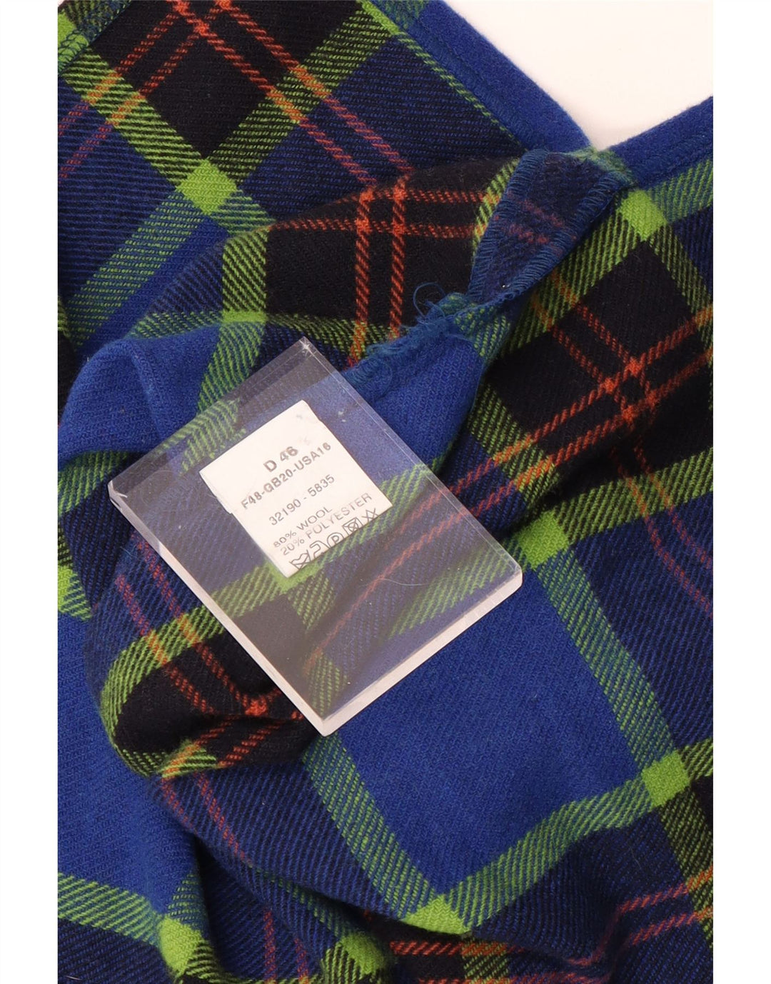 Cămașă de flanel pentru femei VINTAGE UK 20 2XL Blue Check Lână