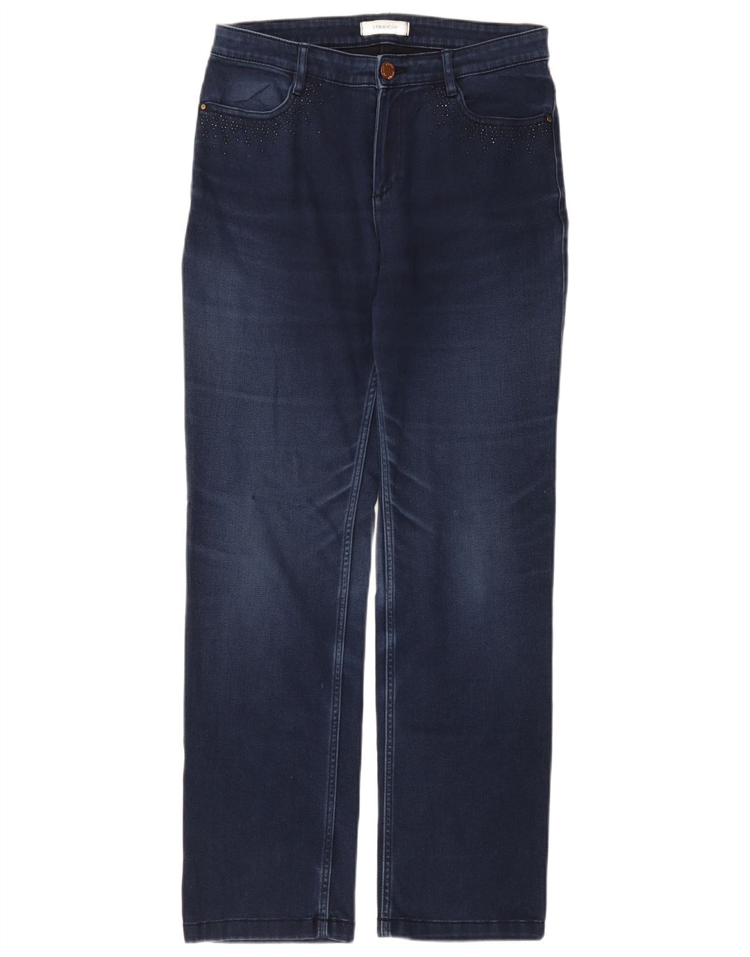 Blugi drepti pentru femei Marks & Spencer UK 12 Medium L30 L30 Bumbac albastru