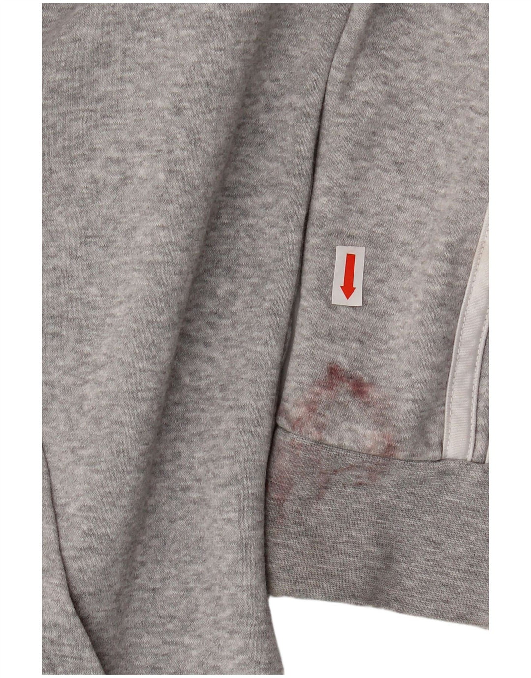 Pulover ADIDAS Crop Zip pentru femei UK 16/18, mare, gri bumbac