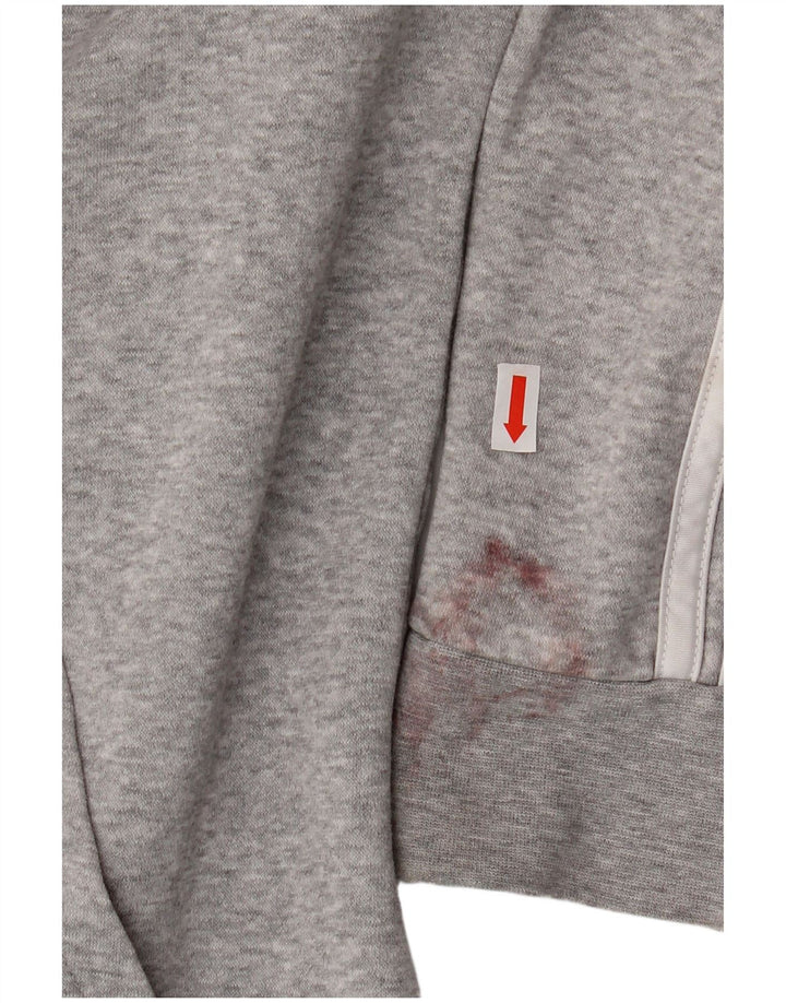 Pulover ADIDAS Crop Zip pentru femei UK 16/18, mare, gri bumbac