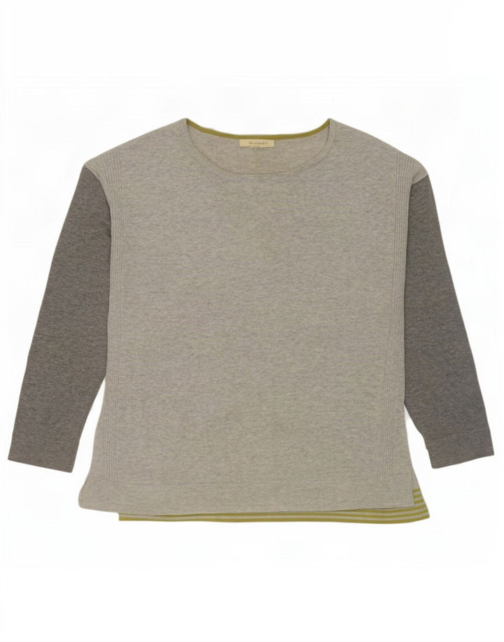 White Stuff Pulover cu gât de barcă pentru femei UK 12 Medium Gri Colorblock