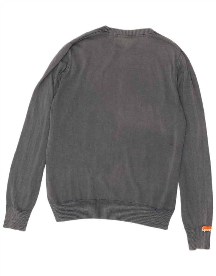 SUPERDRY Pulover pentru bărbați cu decolteu triplu, bumbac gri 2XL