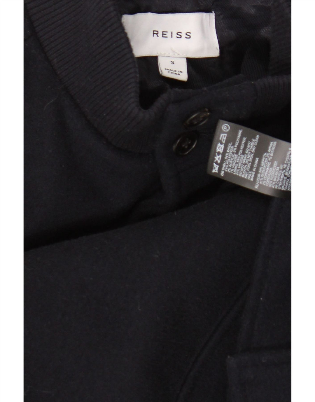 Reiss Bomber Jacket pentru bărbați UK 36 Mic Lână bleumarin