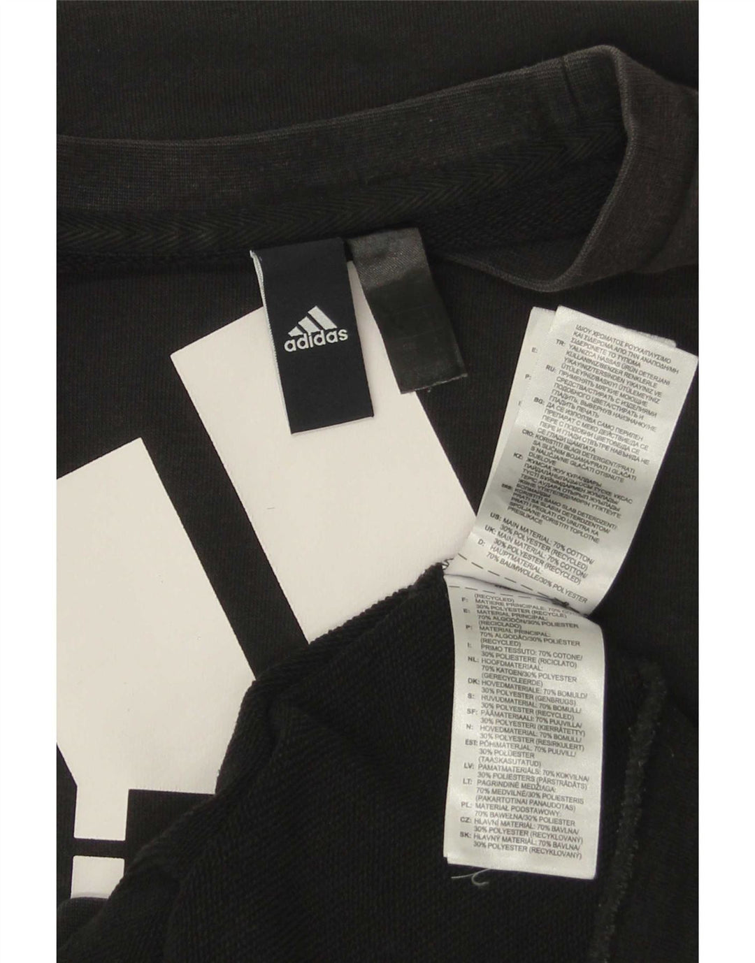 Hanorac grafic pentru bărbați Adidas Jumper mic, negru, bumbac