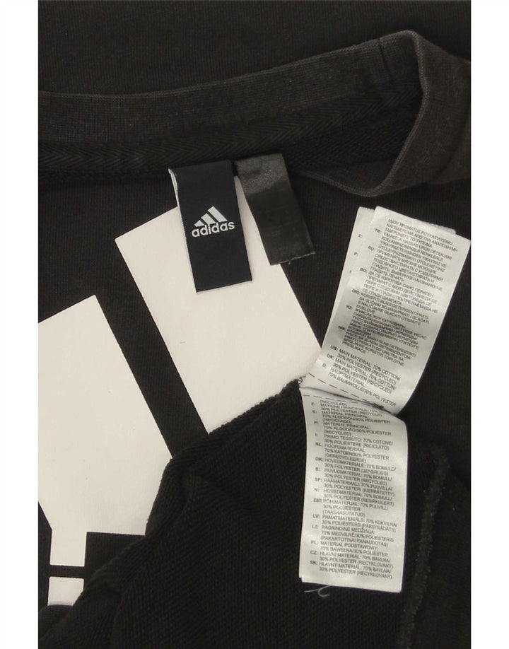 Hanorac grafic pentru bărbați Adidas Jumper mic, negru, bumbac