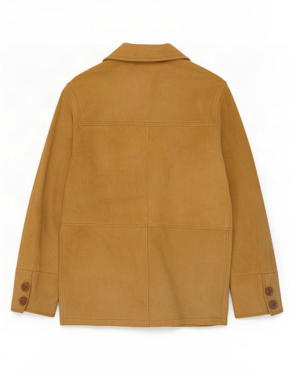 Vintage Womens Suede Jacket IT 42 Medium Beige Leather