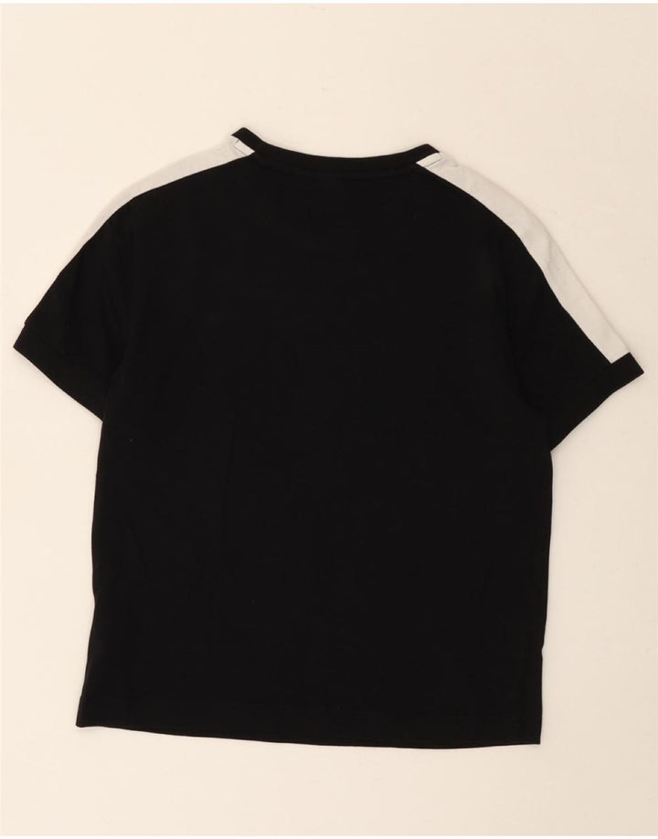 T-shirt crop PUMA pentru femei UK 12 Medium Black Colorblock Bumbac