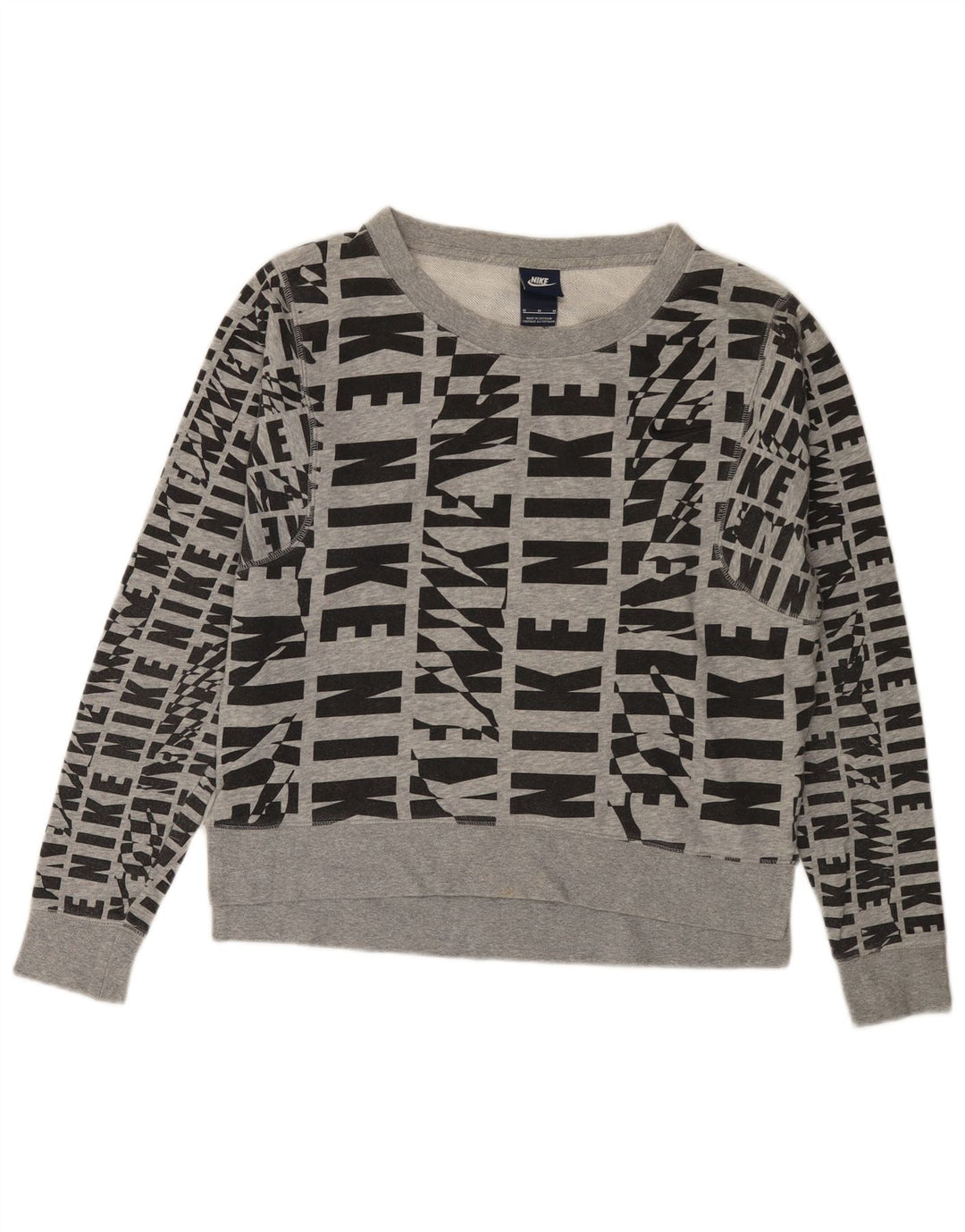 Pulover NIKE pentru femei, cu grafică, UK 14, bumbac gri mediu