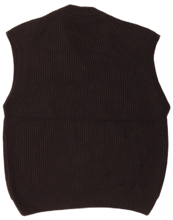 Top cu vestă supradimensionată pentru femei Zara UK 18 XL Negru acrilic