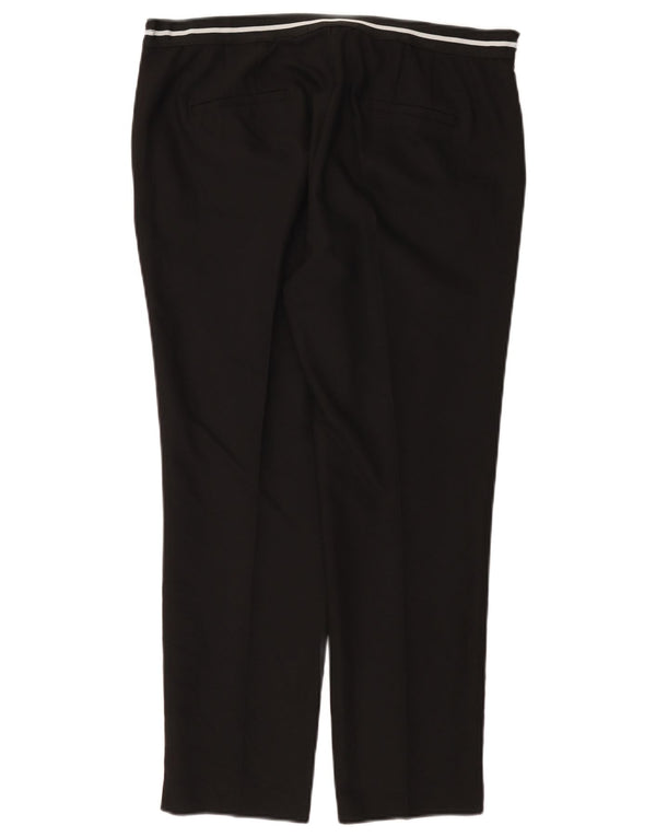 Zara Womens Straight Cropped Trousers XL W32 L25 Black