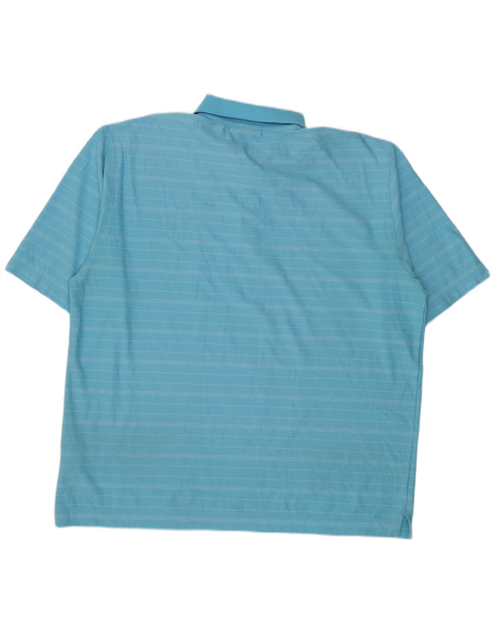 Tricou polo Nike pentru bărbați Marea Britanie 42/44 Poliester mare cu dungi albastre