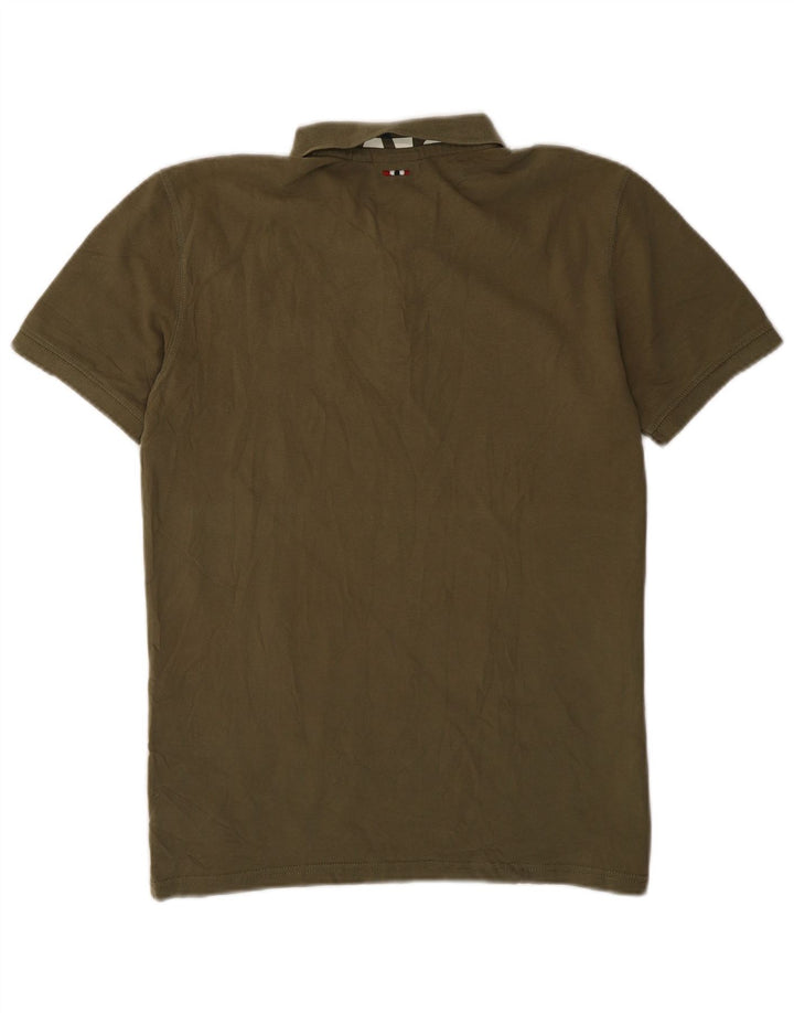 Tricou polo Napapijri Geographic pentru bărbați, kaki mediu